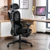 Multi-functional Ergonomic Mesh Office Chair with Adjustable Armrest,Footrest,Lumbar Support, 360¬∞  Silent Wheels,Headrest for Home & Office