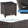 3 Pieces Rattan Patio Furniture Set with Washable Cushion