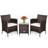 3 Pieces Ergonomic Wicker Patio Conversation Set