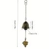 1pc, Creative Japanese Cast Iron Wind Chime Hanging Decoration, Metal Retro Hanging Leaf Bell, Balcony Outdoor Garden Hanging Decoration, Camping Bles