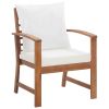 4 Piece Garden Lounge Set with Cushions Solid Acacia Wood