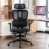 Multi-functional Ergonomic Mesh Office Chair with Adjustable Armrest,Footrest,Lumbar Support, 360¬∞  Silent Wheels,Headrest for Home & Office